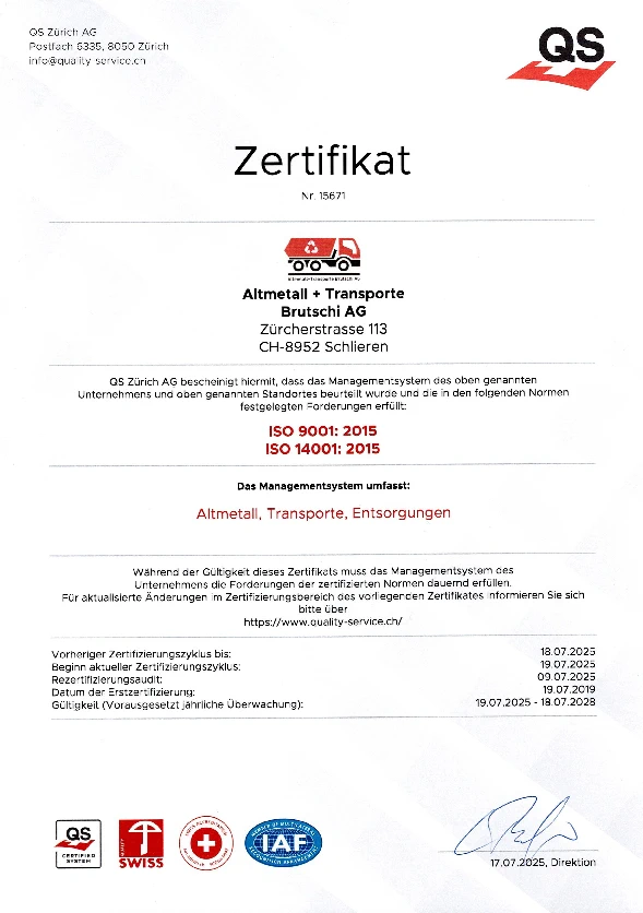ISO Zertifizierung 9001 / 14001 ISO Zertifizierung 9001 / 14001